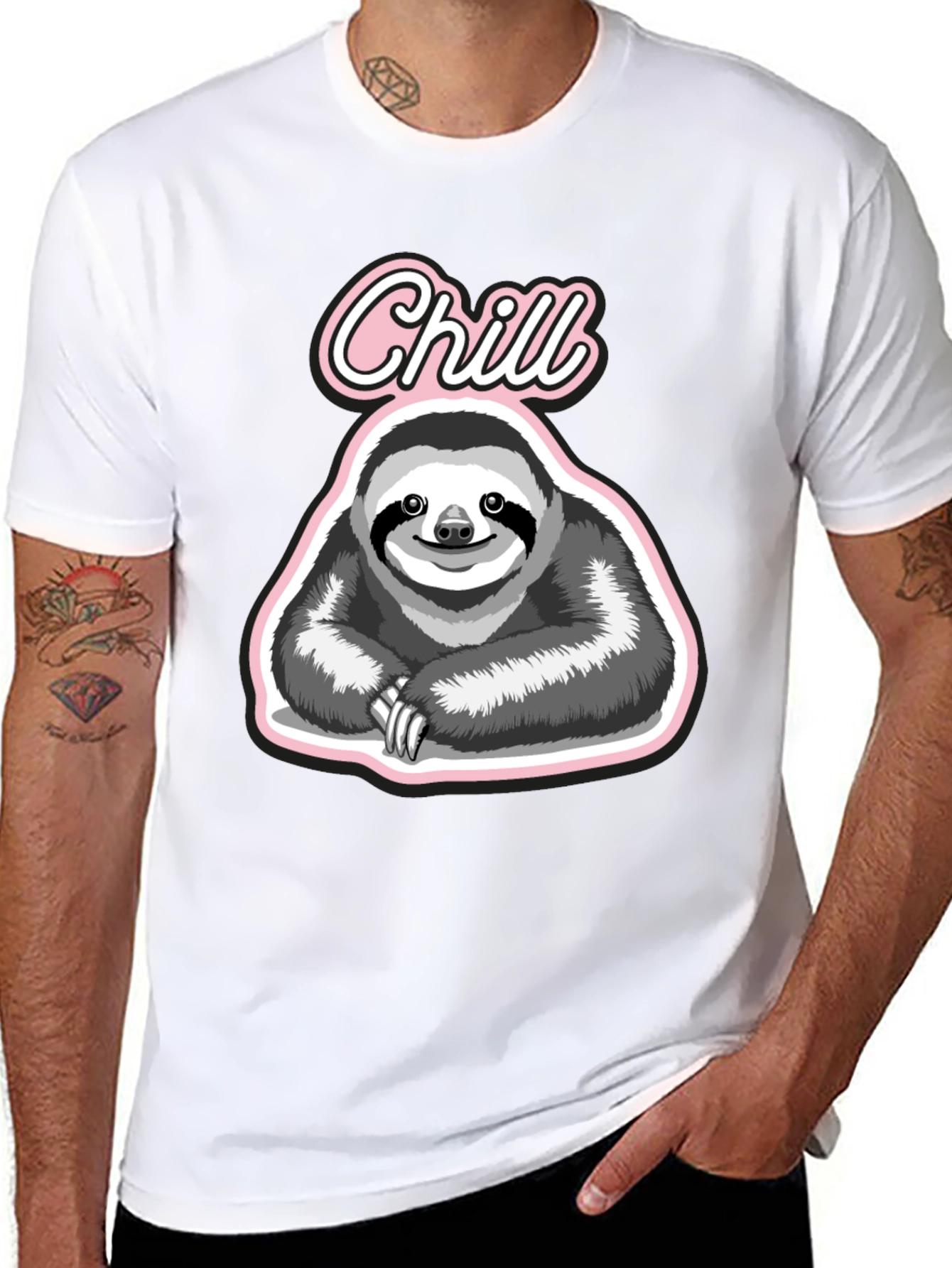 Chill Sloth Graphic T-Shirt - Relaxed Fit