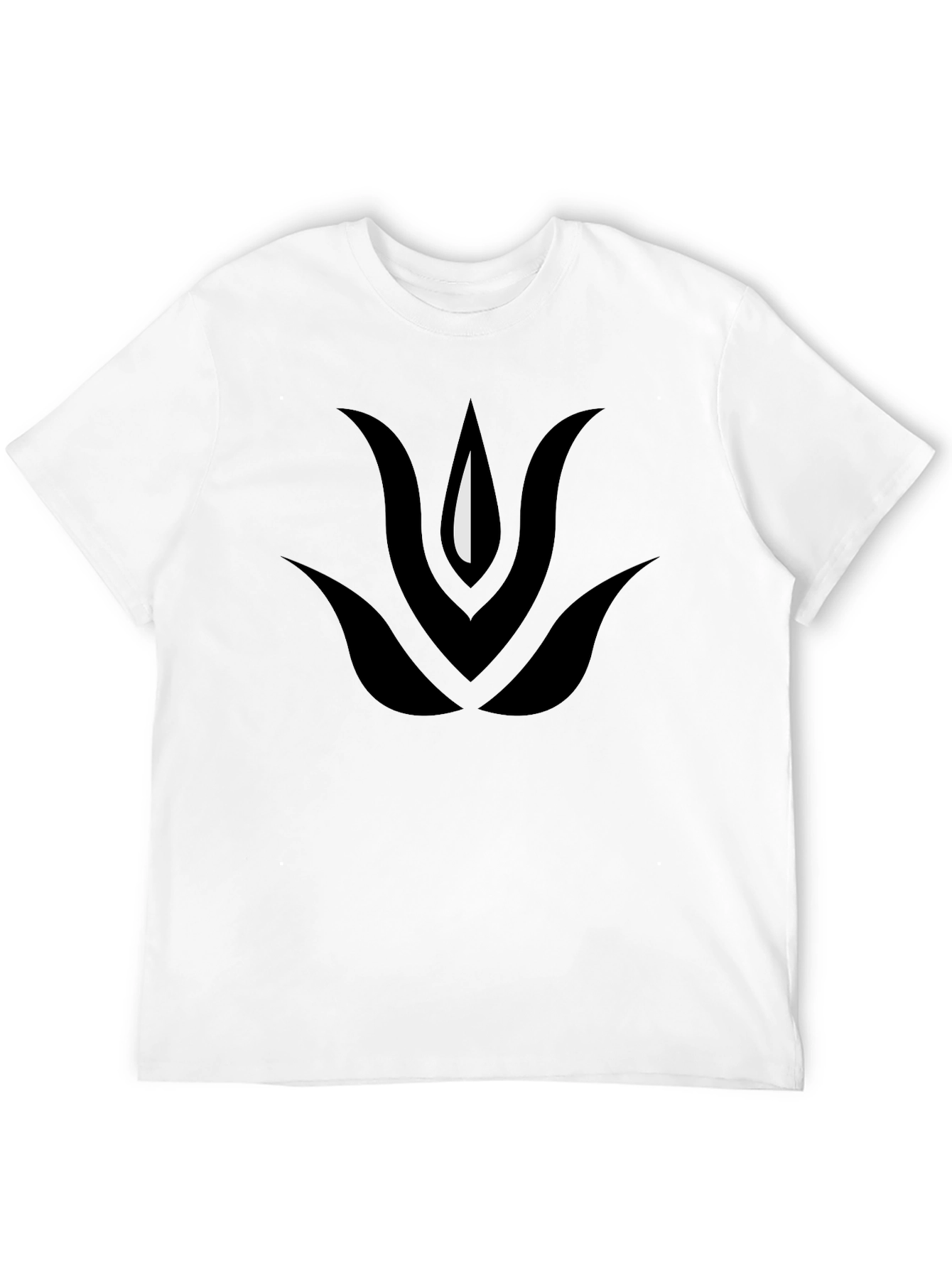 Black T-Shirt with Abstract Floral Graphic