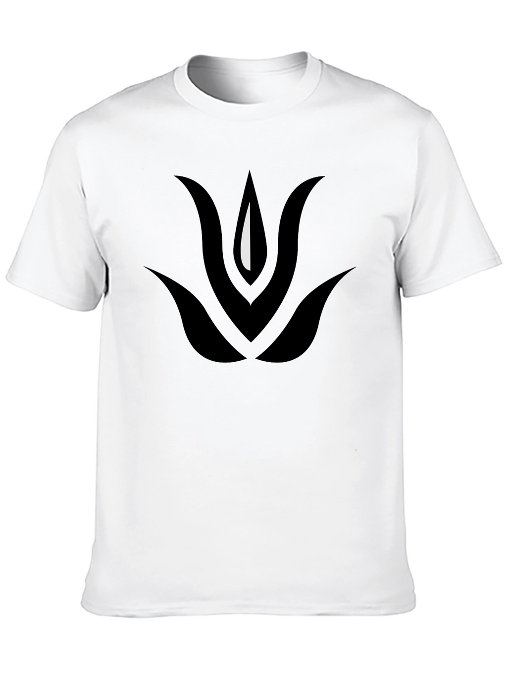 Black T-Shirt with Abstract Floral Graphic