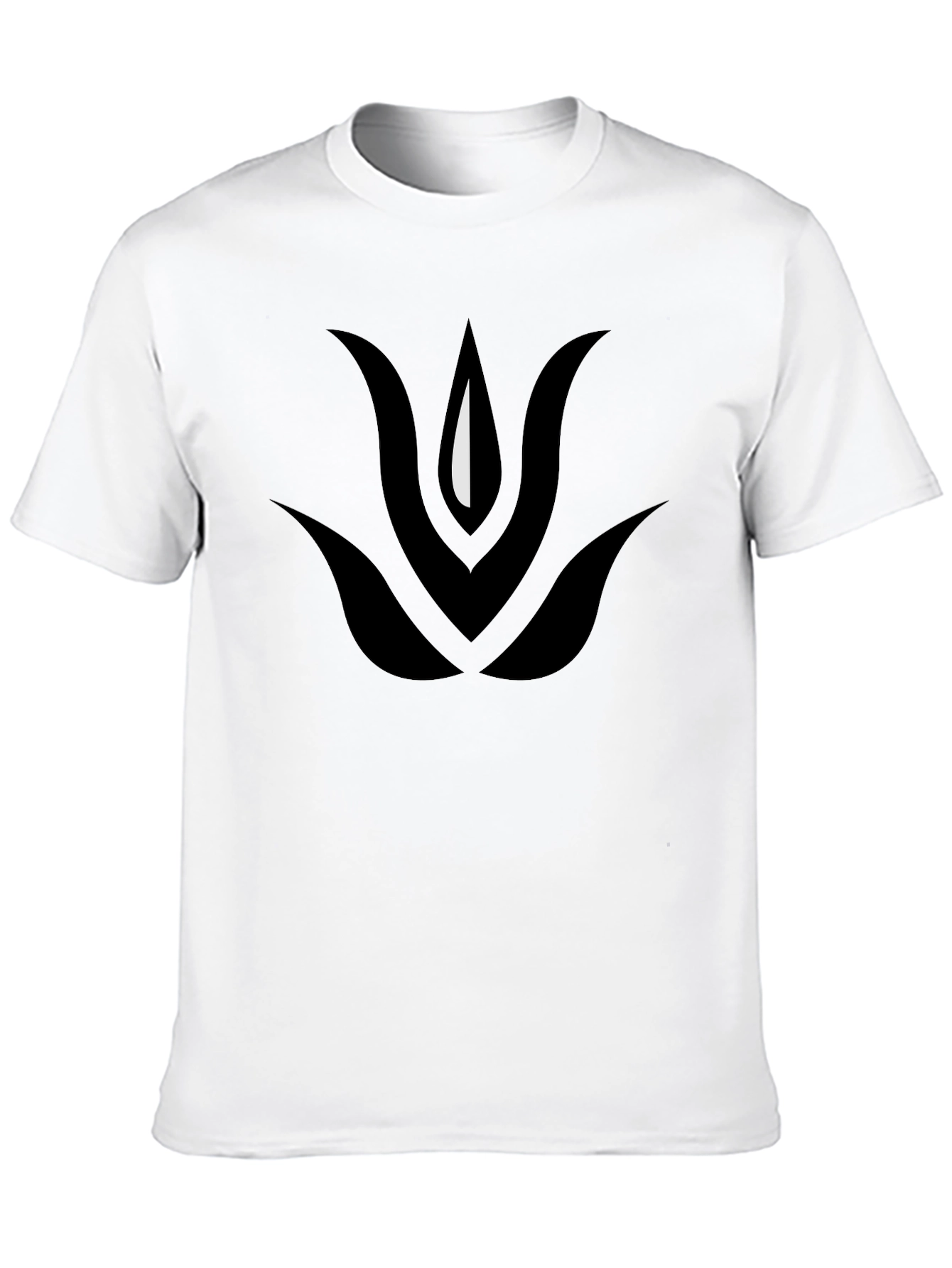 Black T-Shirt with Abstract Floral Graphic