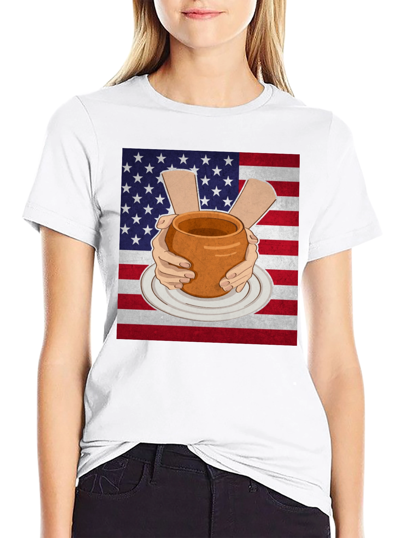 Pottery USA Flag T-Shirt