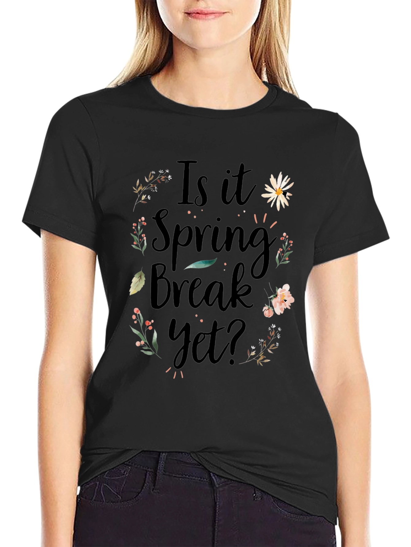 Spring Break Floral Graphic T-Shirt