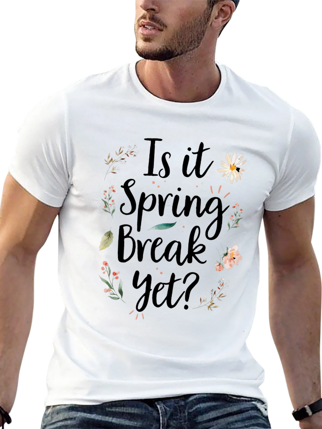Spring Break Floral Graphic T-Shirt