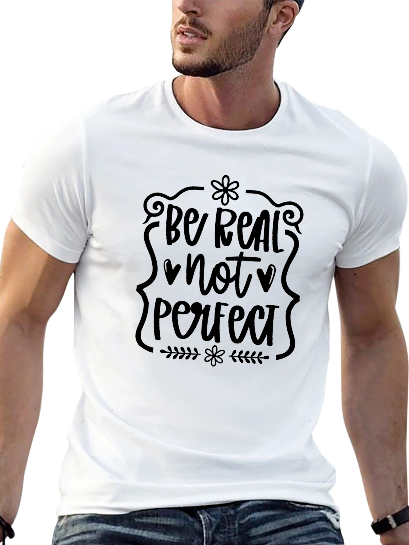 Be Real Not Perfect Graphic Tee - Black