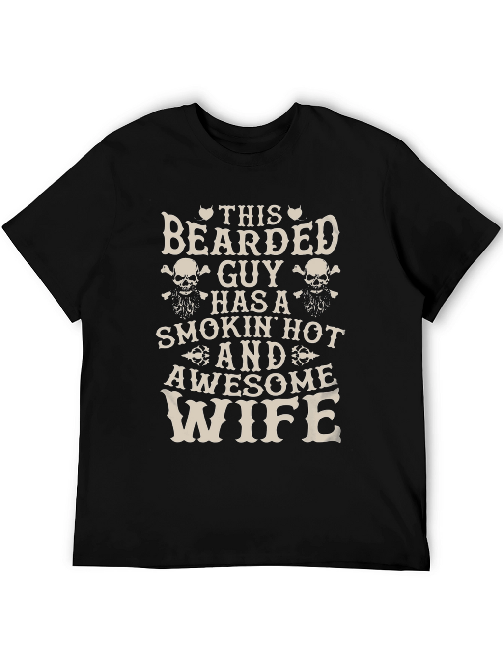 Bearded Guy Awesome Wife Novelty Graphic Tee