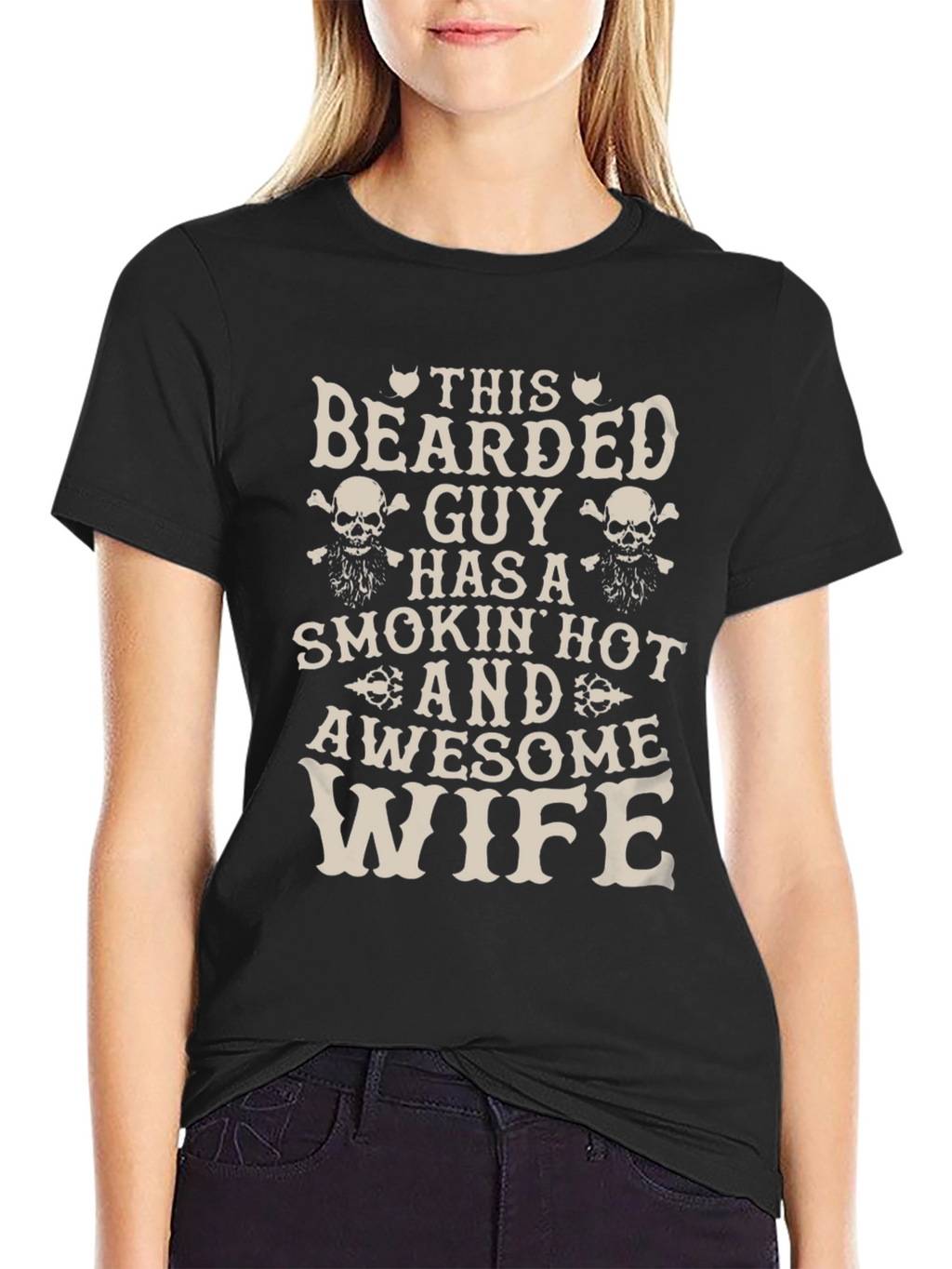 Bearded Guy Awesome Wife Novelty Graphic Tee