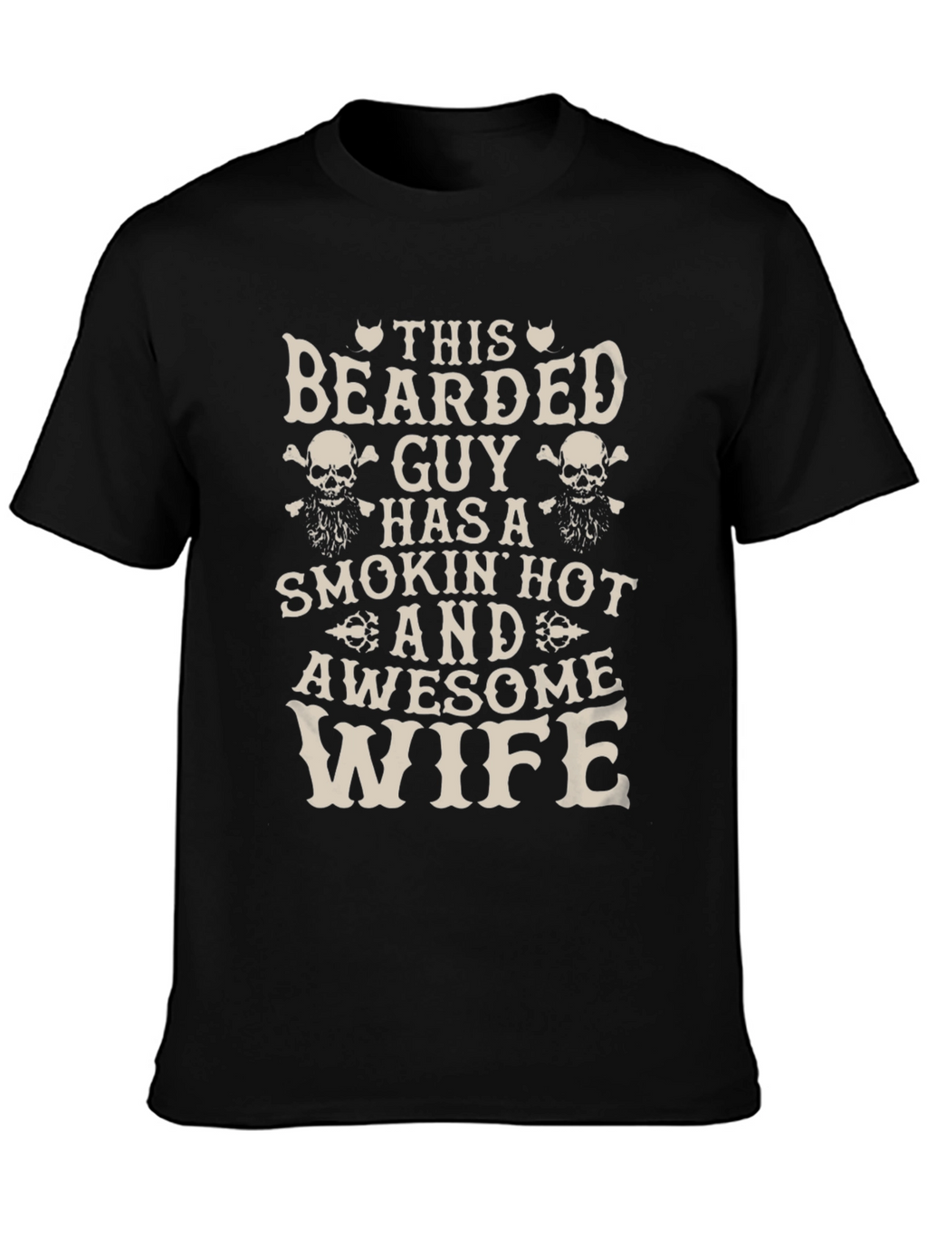 Bearded Guy Awesome Wife Novelty Graphic Tee