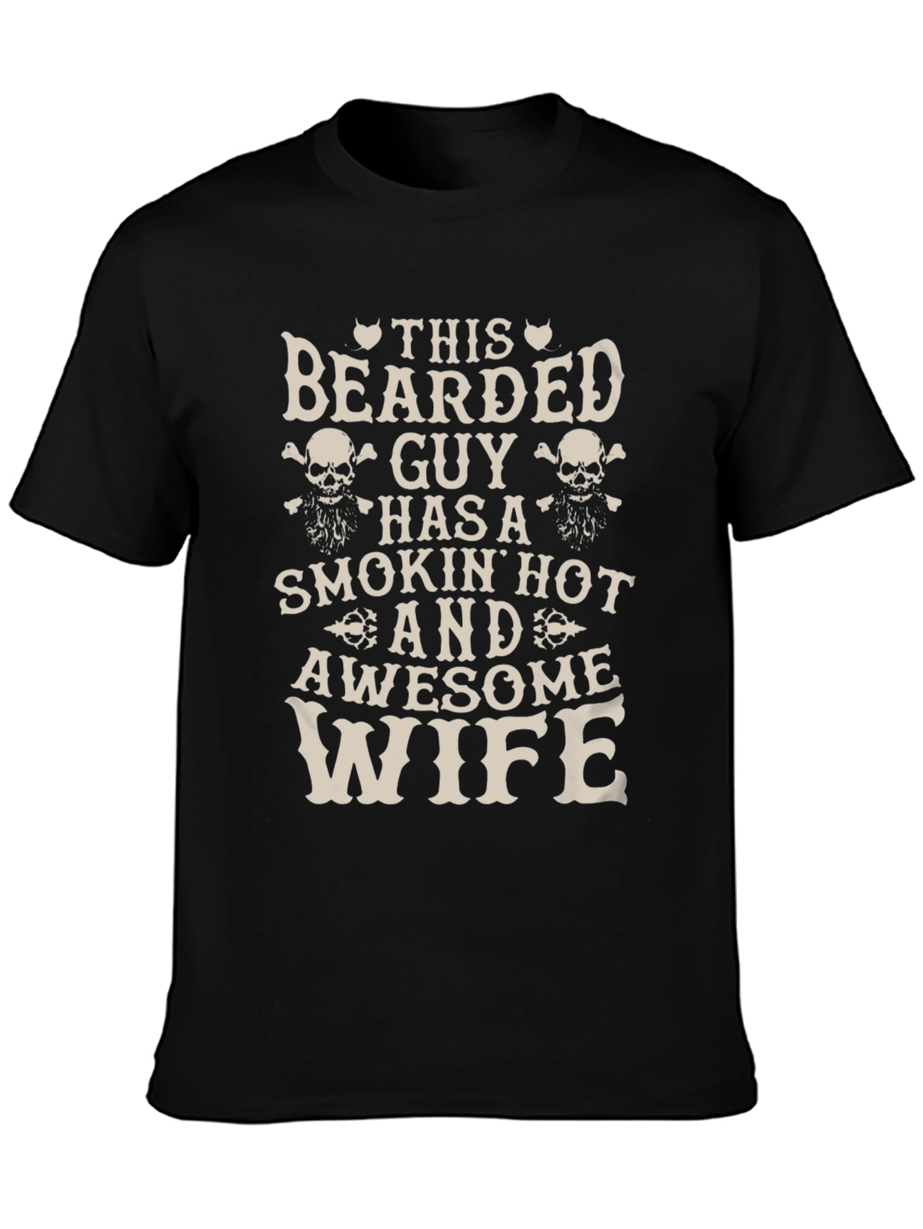 Bearded Guy Awesome Wife Novelty Graphic Tee