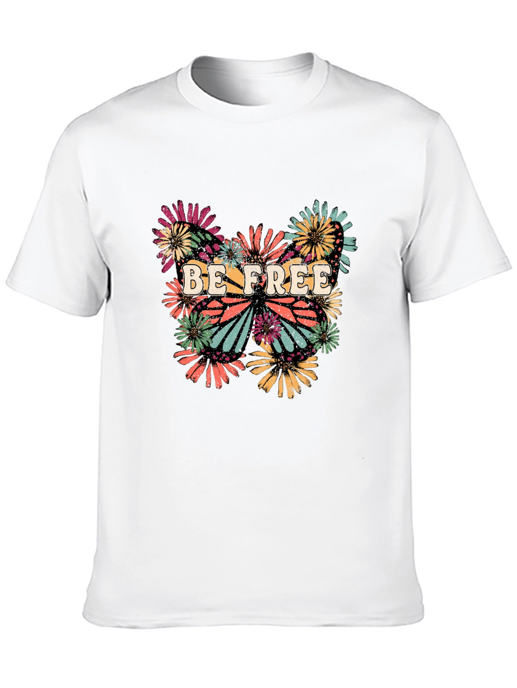 Be Free Butterfly Graphic Tee - Stylish Black T-Shirt