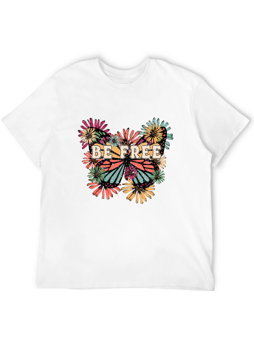 Be Free Butterfly Graphic Tee - Stylish Black T-Shirt