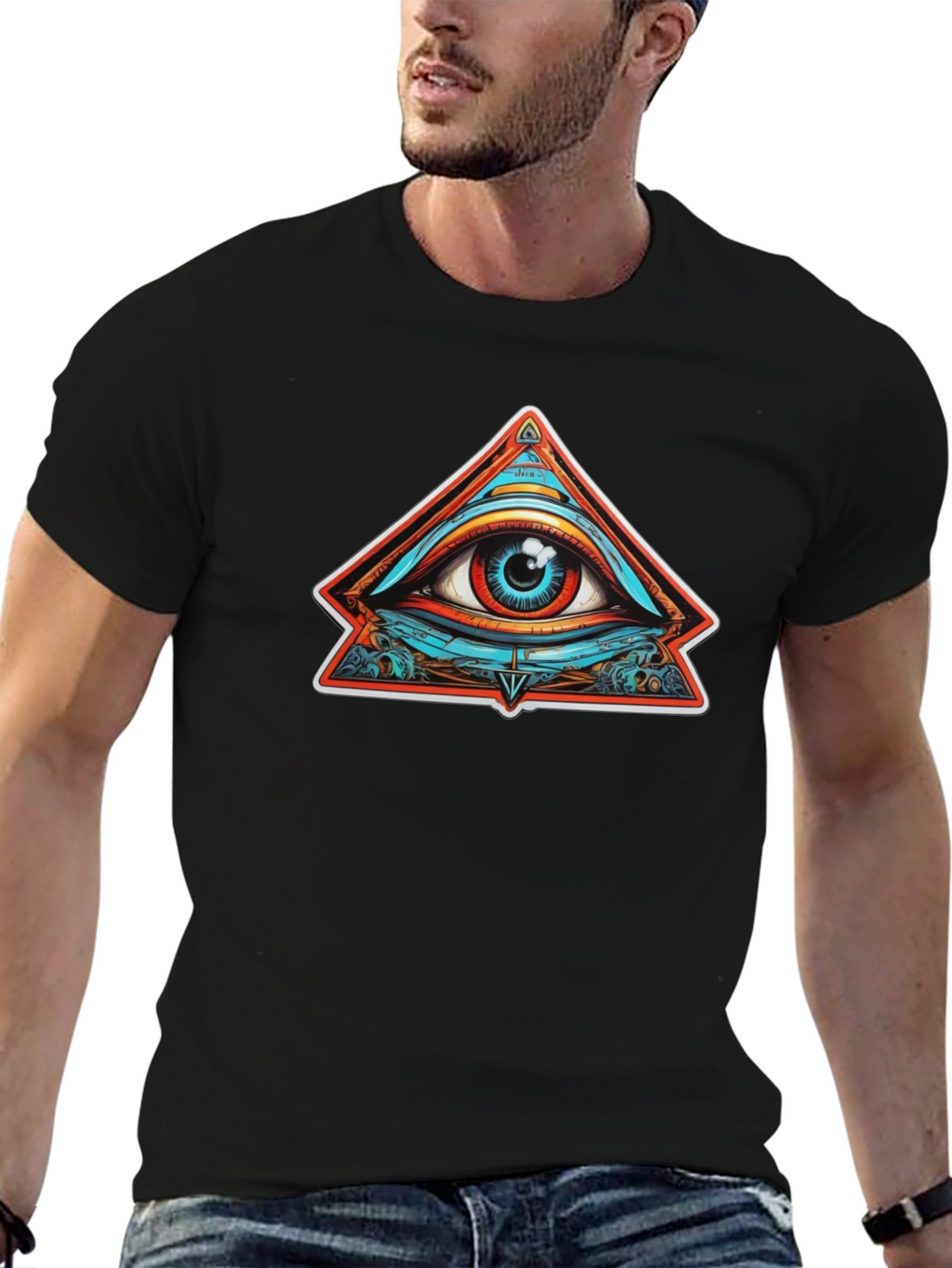 Eye of Providence Graphic Tee - Black Cotton T-Shirt