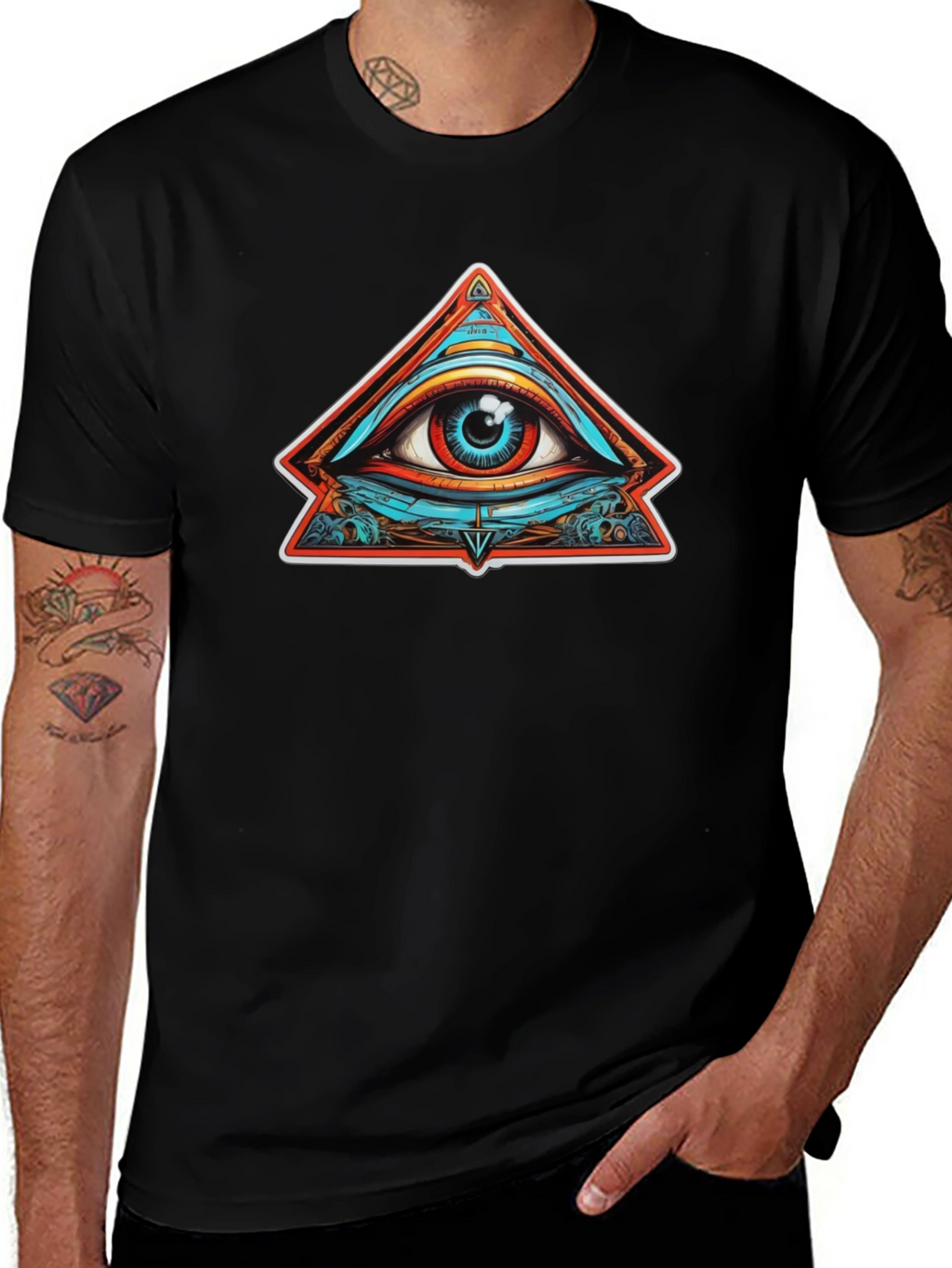 Eye of Providence Graphic Tee - Black Cotton T-Shirt