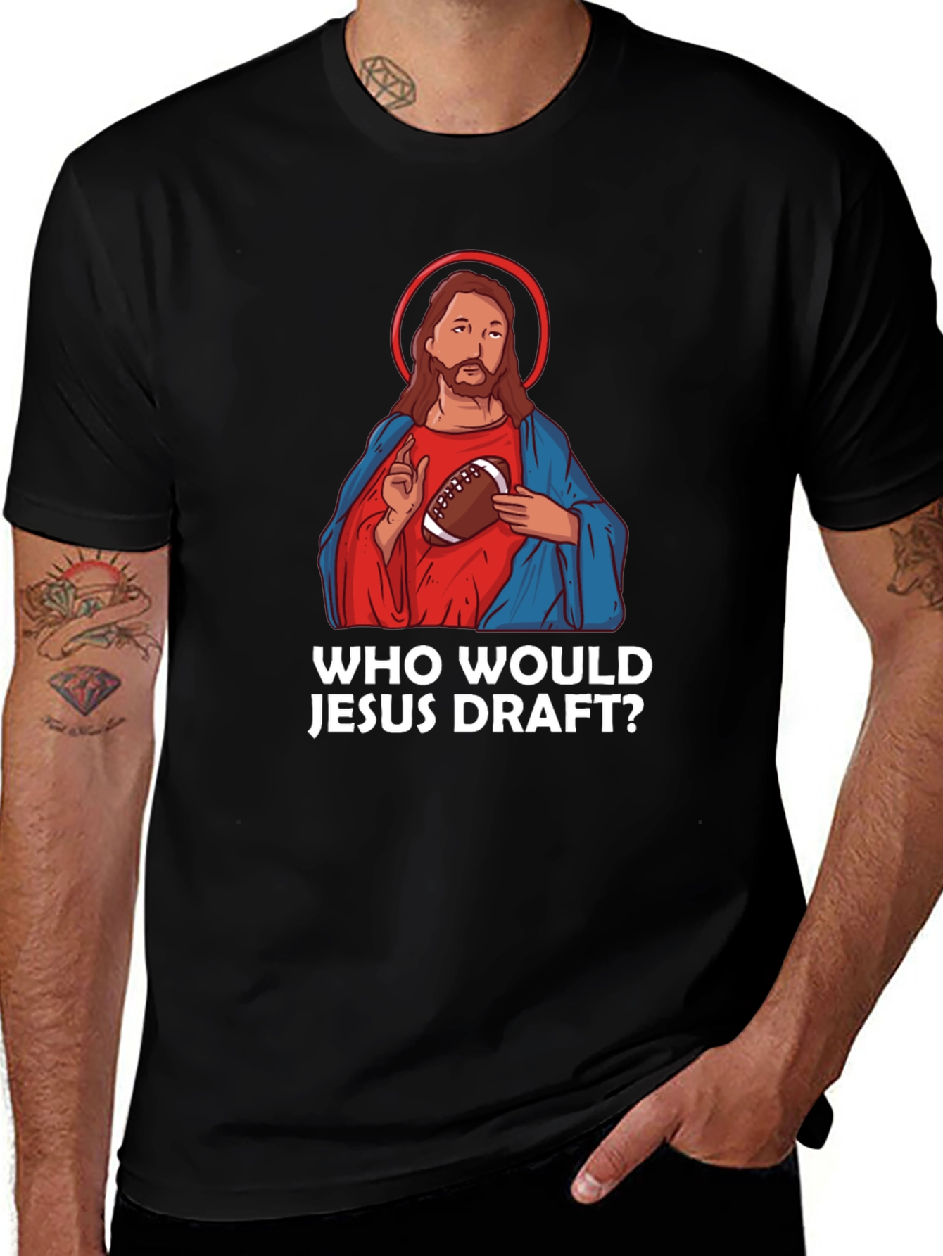 Who Would Jesus Draft? Football T-Shirt