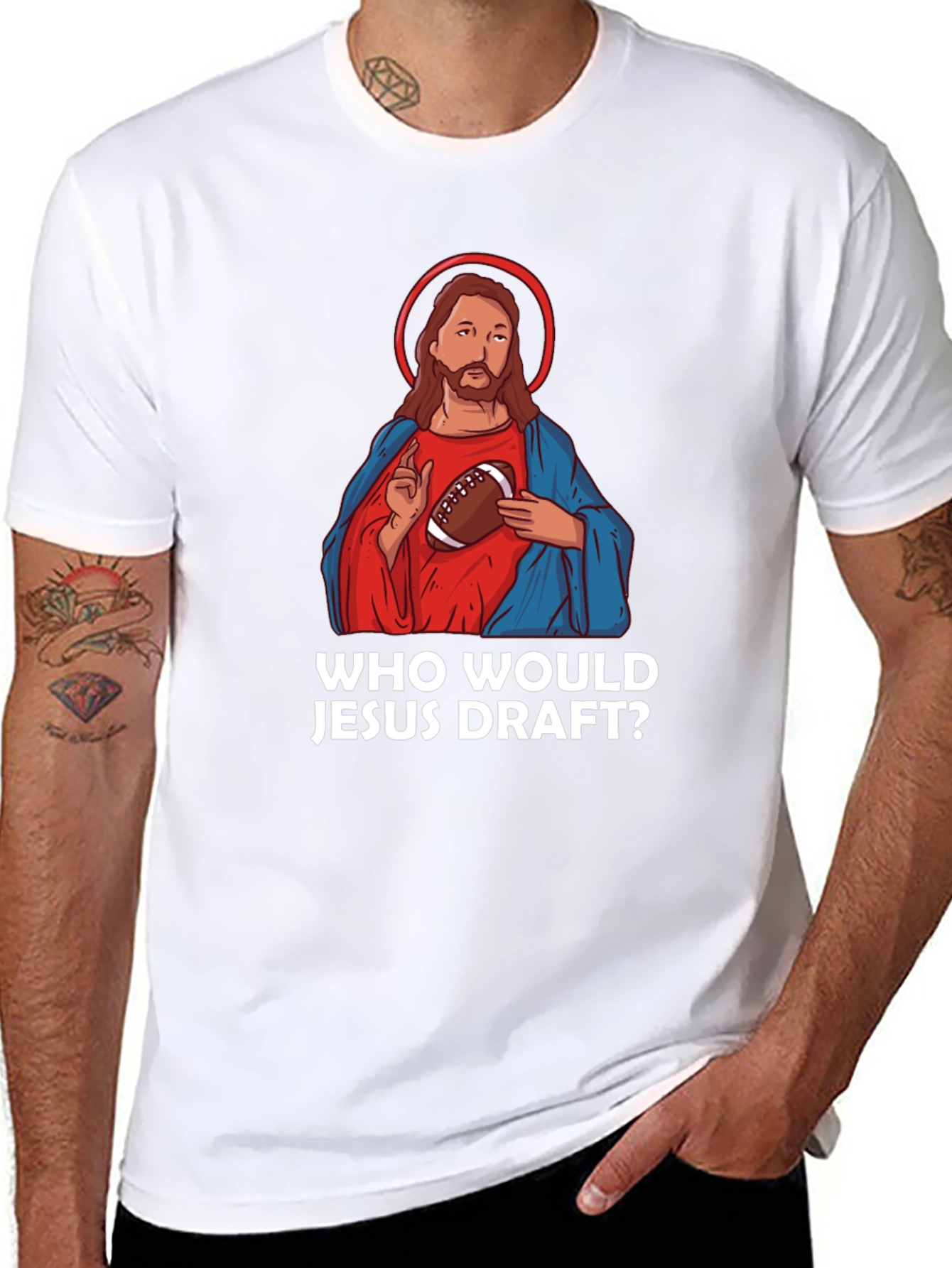 Who Would Jesus Draft? Football T-Shirt