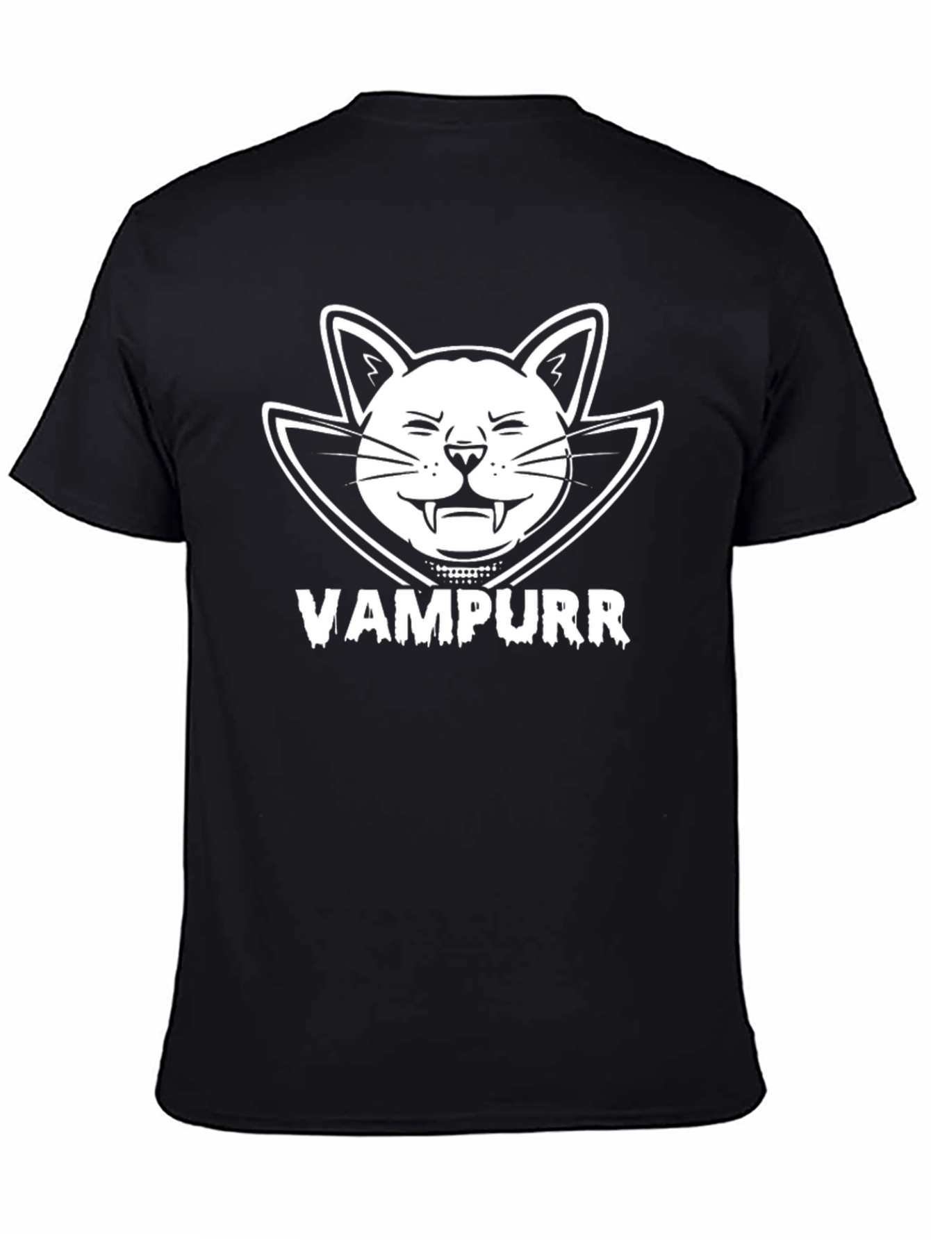 Vampurr Cat Graphic T-Shirt - Funny Halloween Tee