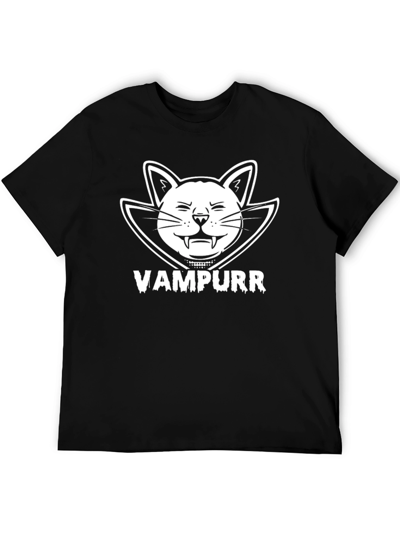 Vampurr Cat Graphic T-Shirt - Funny Halloween Tee