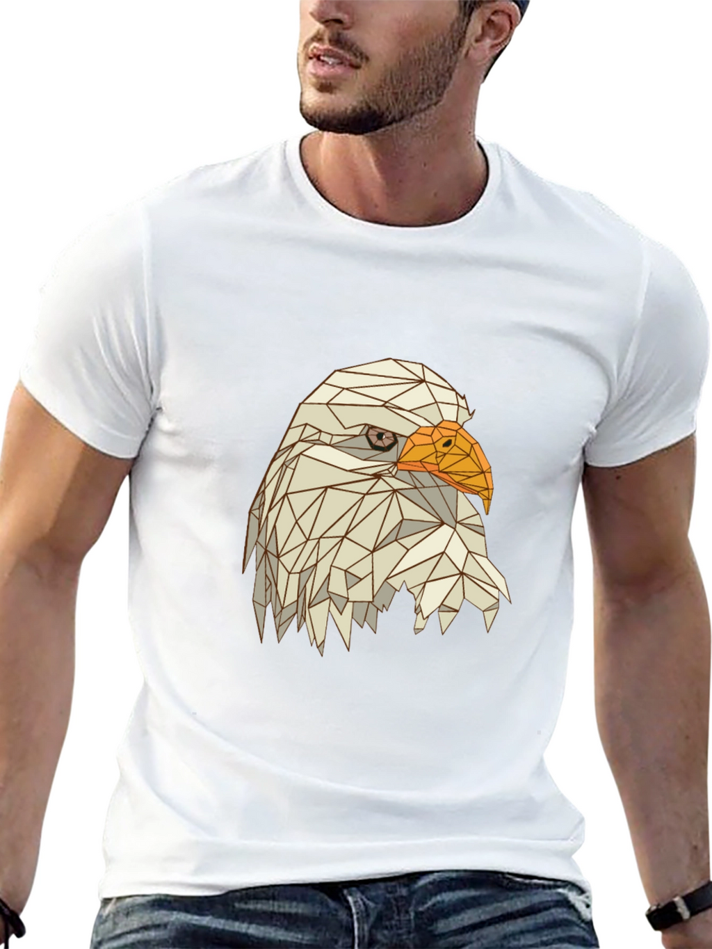 Geometric Eagle Graphic Tee - Mens Black T-Shirt