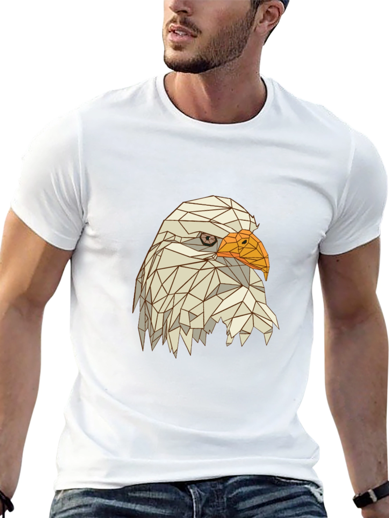 Geometric Eagle Graphic Tee - Mens Black T-Shirt