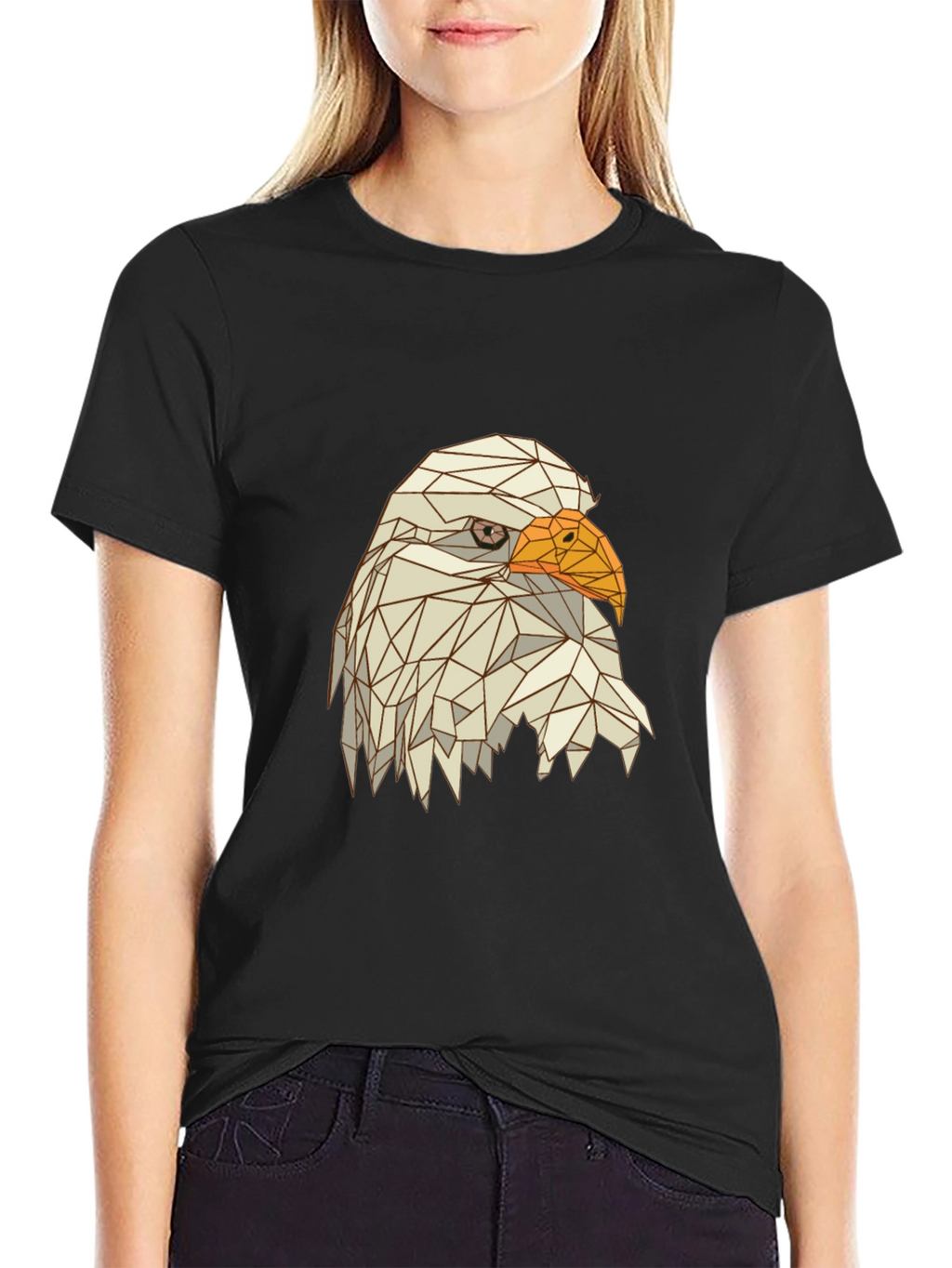 Geometric Eagle Graphic Tee - Mens Black T-Shirt