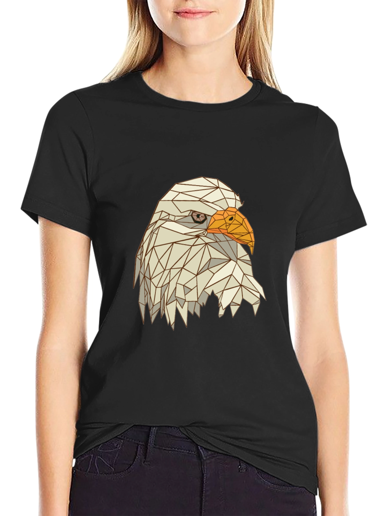 Geometric Eagle Graphic Tee - Mens Black T-Shirt