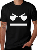 Angry Face Graphic Tee - Mens Black T-Shirt