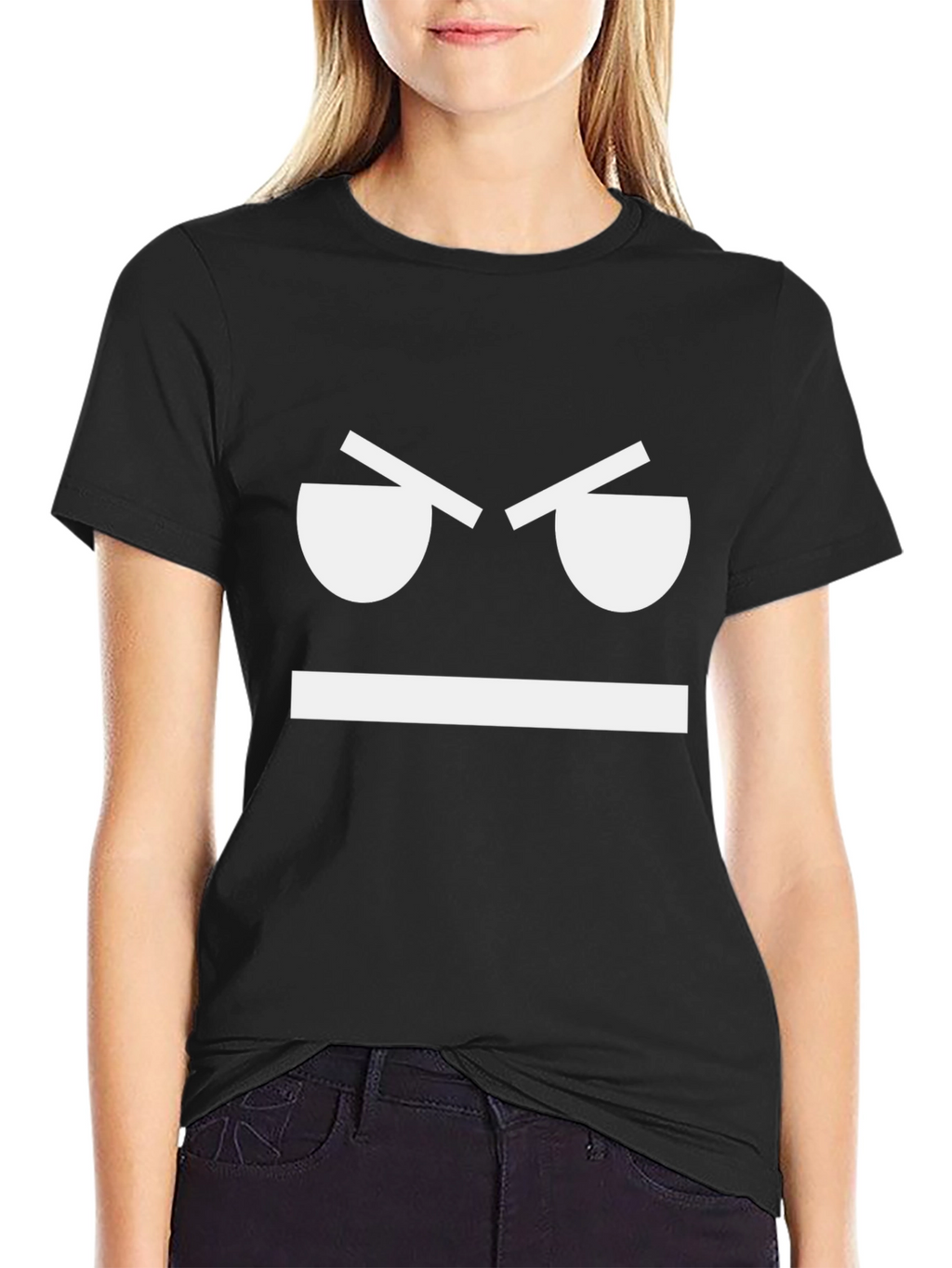 Angry Face Graphic Tee - Mens Black T-Shirt