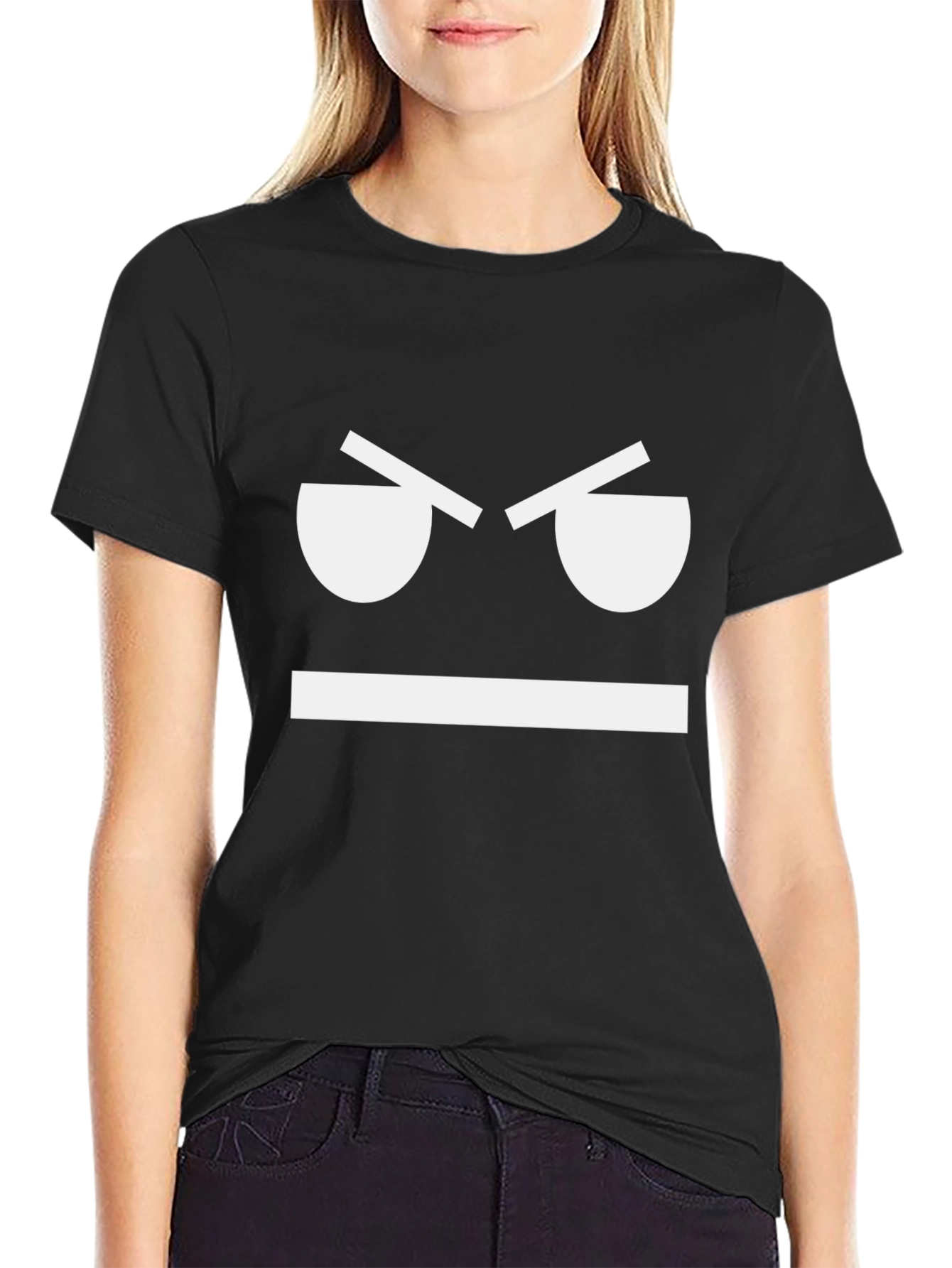 Angry Face Graphic Tee - Mens Black T-Shirt