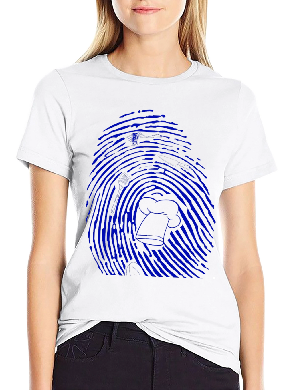 Blue Fingerprint Chef T-Shirt