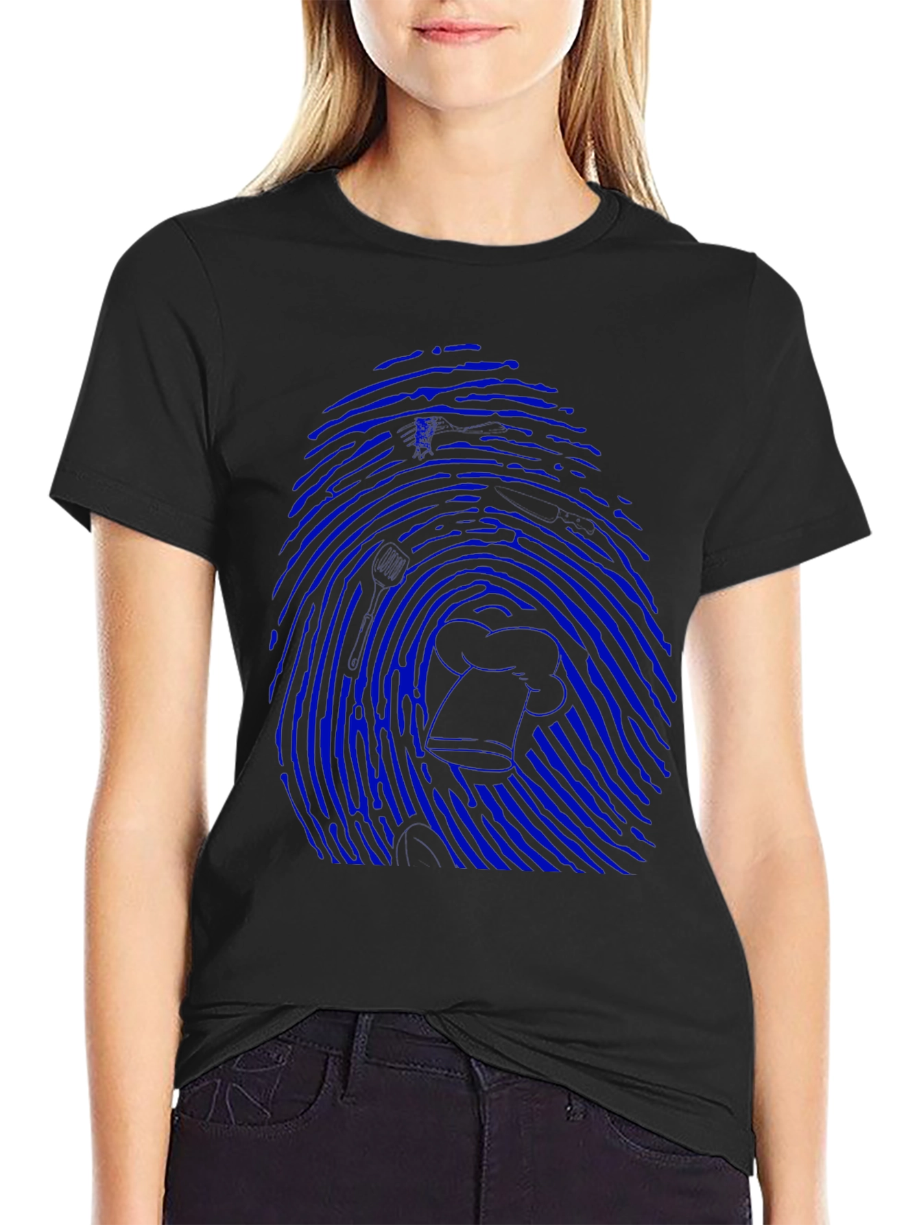 Blue Fingerprint Chef T-Shirt