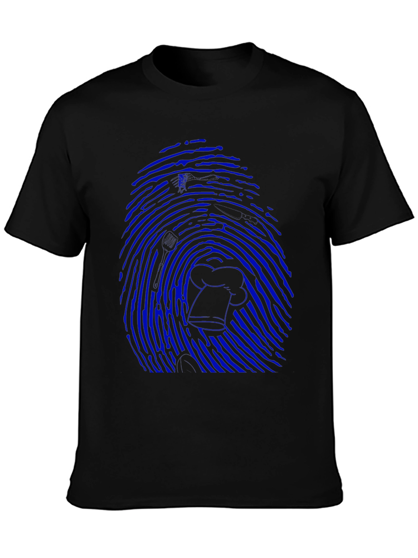 Blue Fingerprint Chef T-Shirt