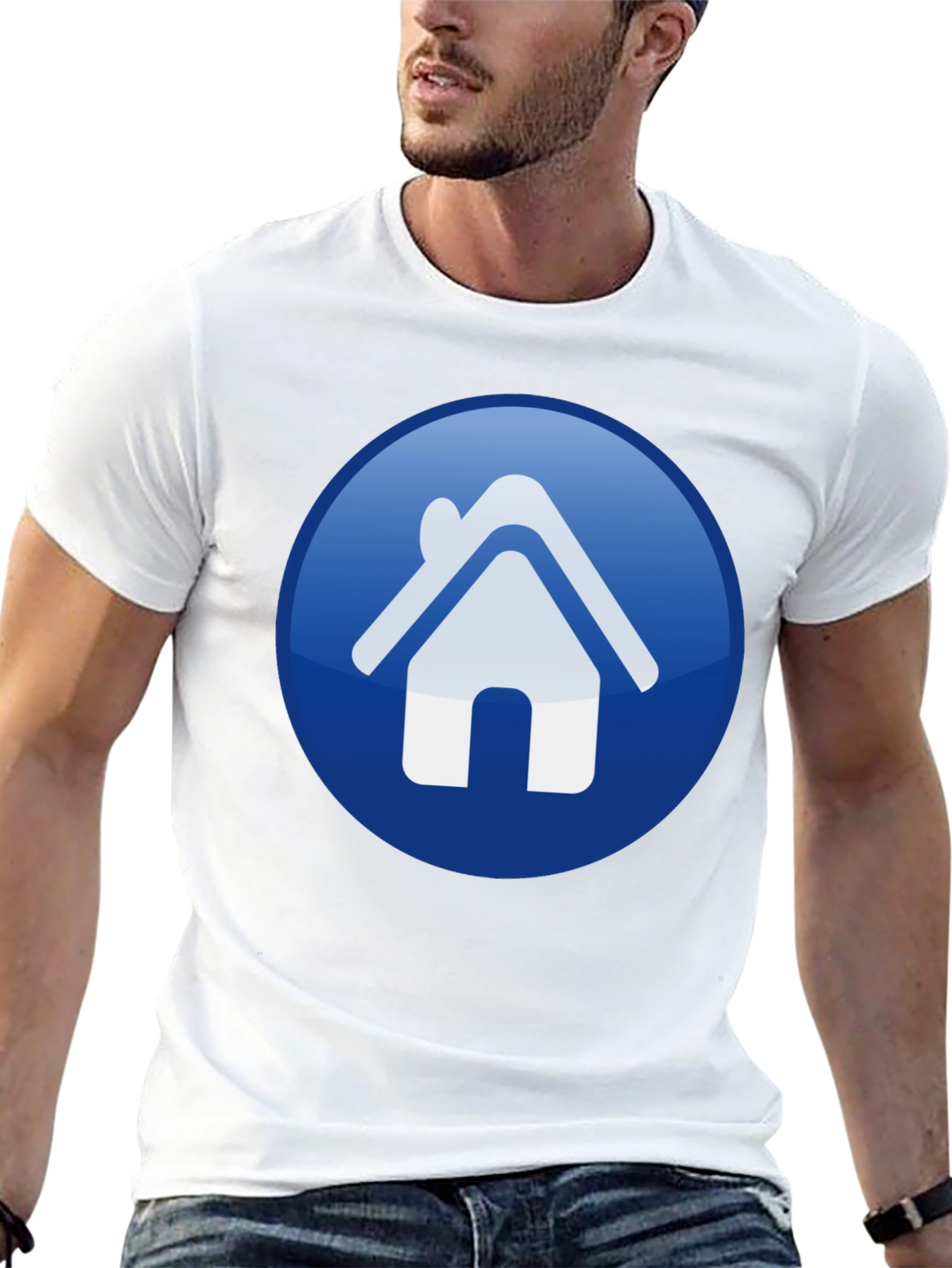 Home Icon Graphic Print Black T-Shirt