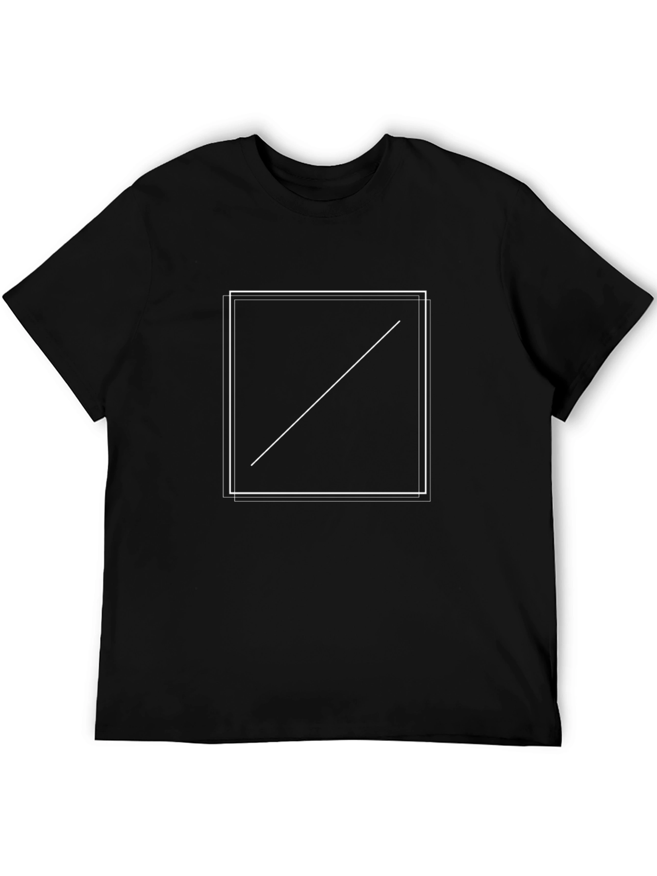 Minimalist Black Tee with Square Design