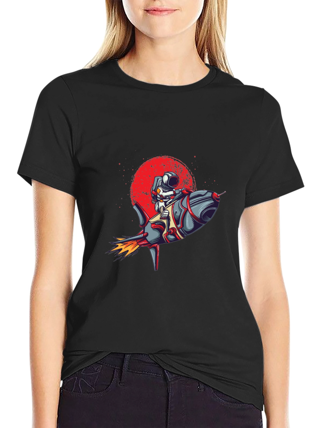 Astronaut Rocket Graphic Tee - Space Adventure T-Shirt