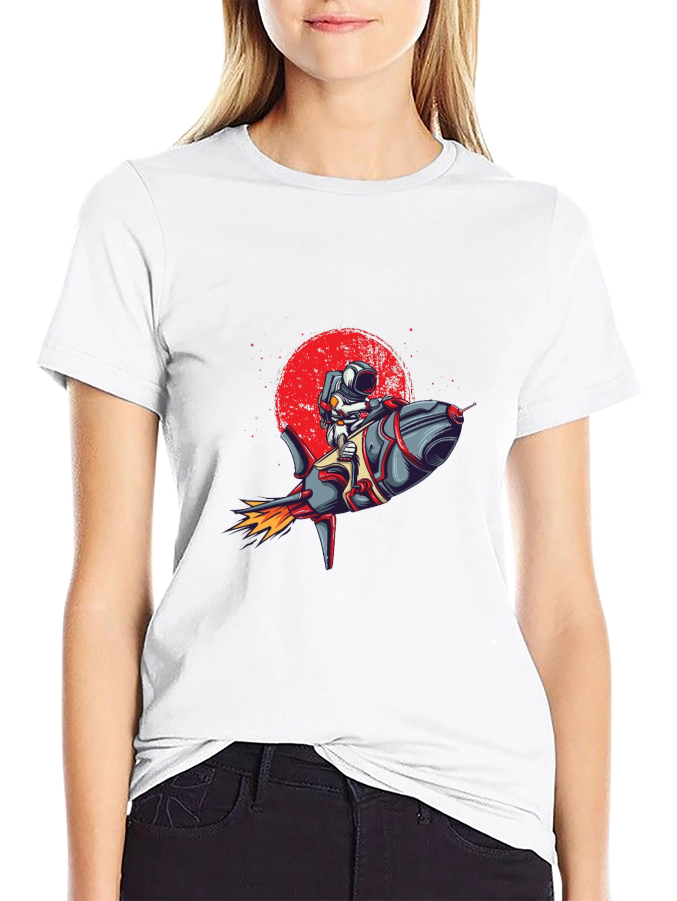 Astronaut Rocket Graphic Tee - Space Adventure T-Shirt