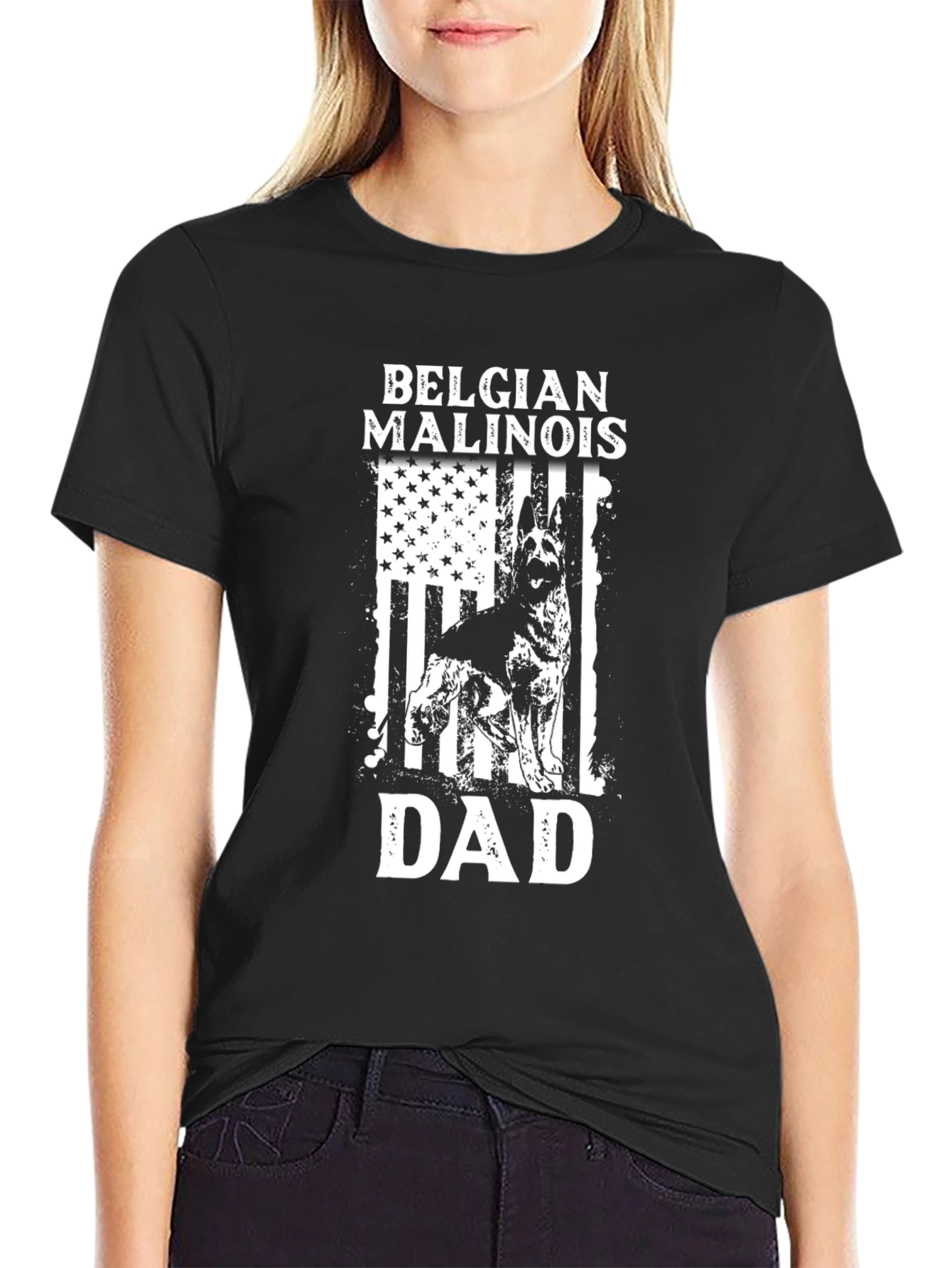 Belgian Malinois Dad T-Shirt - Patriotic Dog Lover Tee
