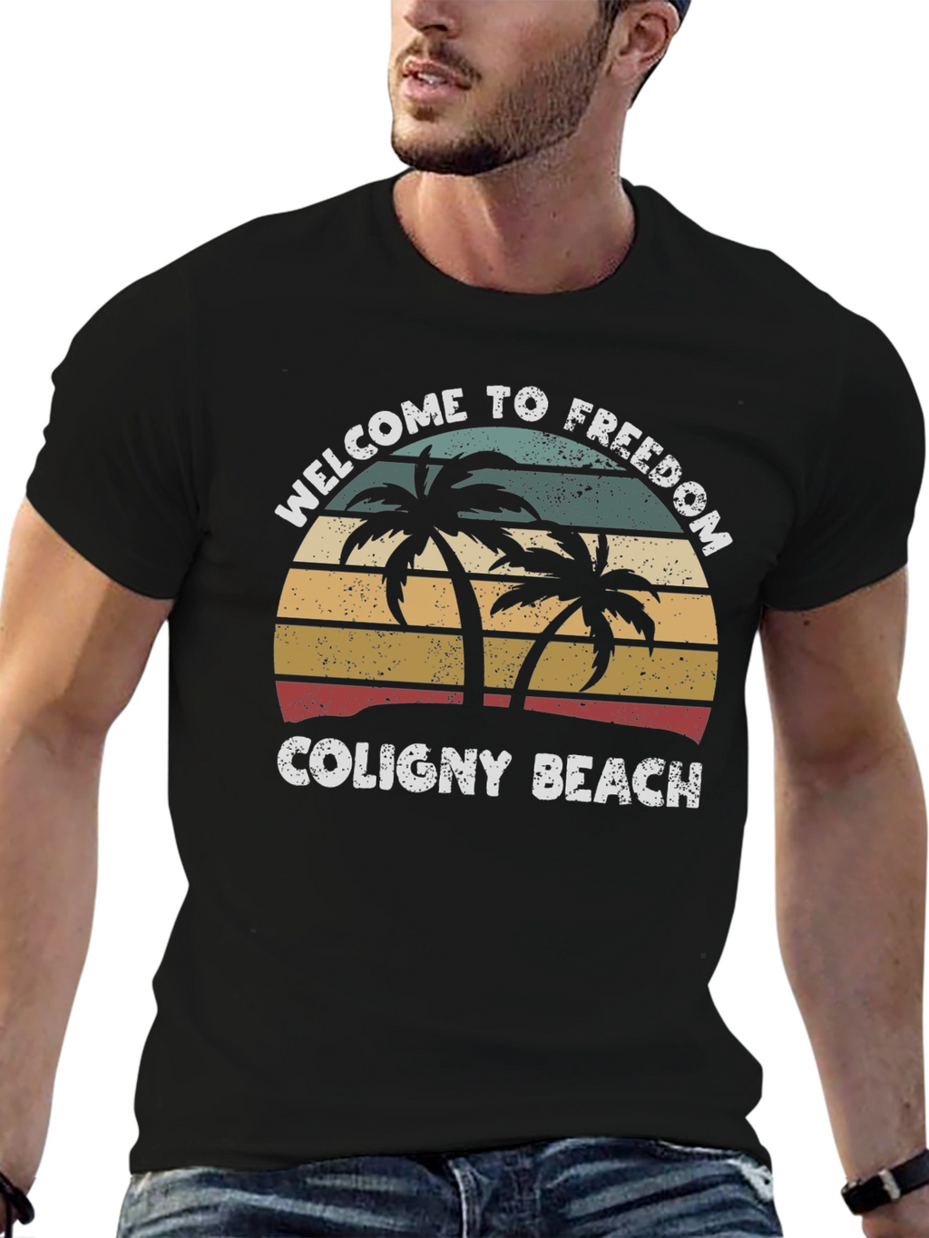 Coligny Beach Freedom Tee - Tropical Palm T-Shirt