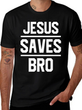 Jesus Saves Bro T-Shirt - Black Graphic Tee
