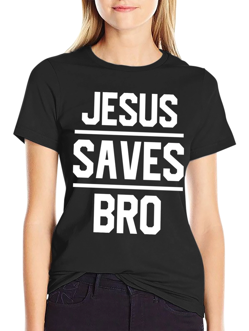 Jesus Saves Bro T-Shirt - Black Graphic Tee