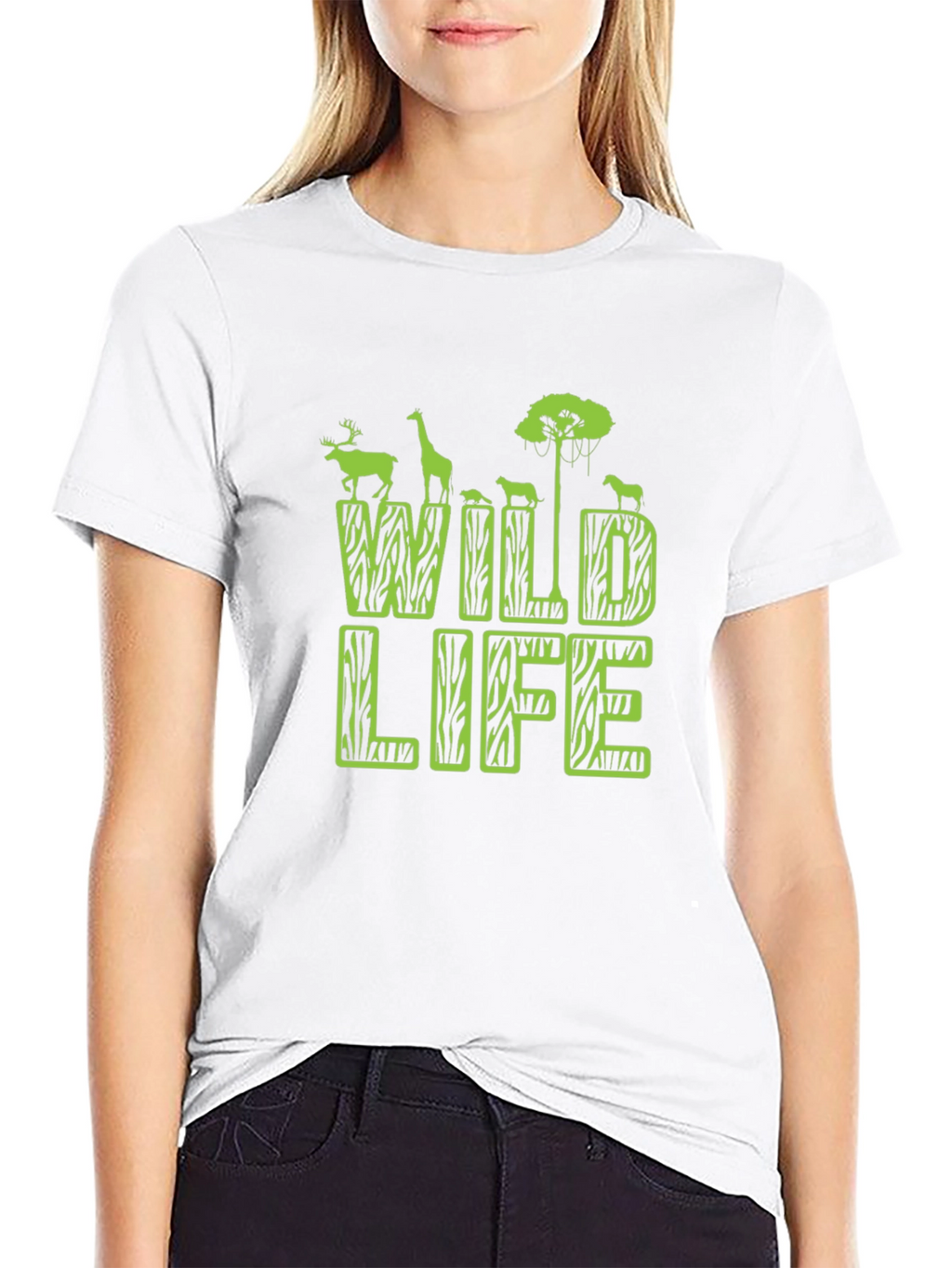 Wildlife Graphic Print Mens Black T-Shirt