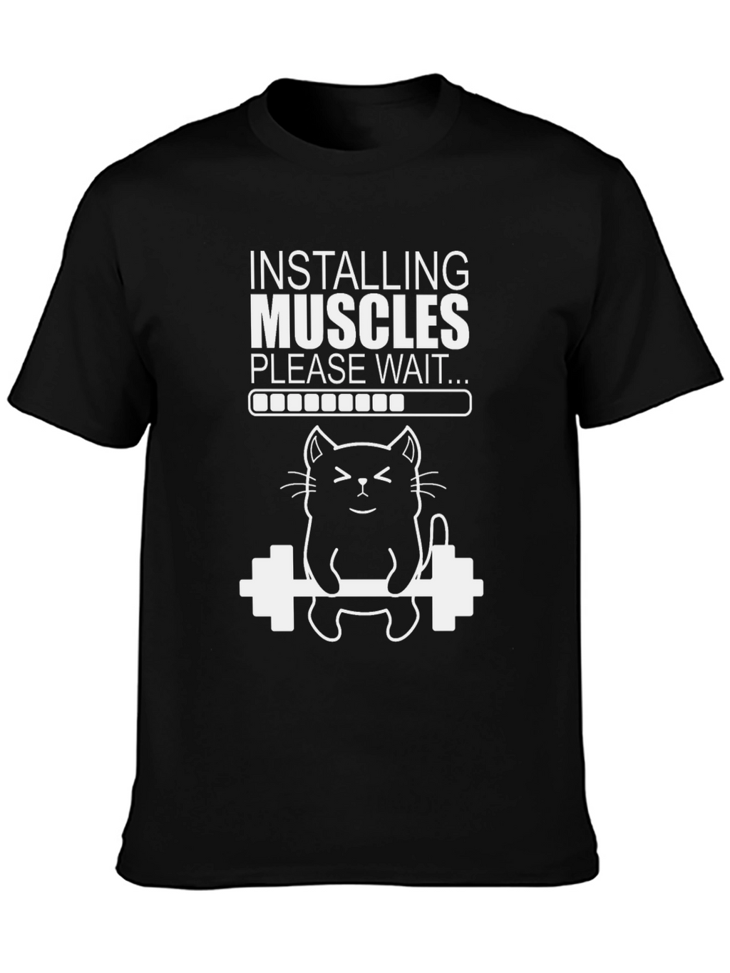 Installing Muscles Cat T-Shirt - Funny Workout Tee
