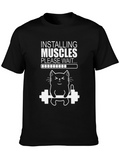 Installing Muscles Cat T-Shirt - Funny Workout Tee