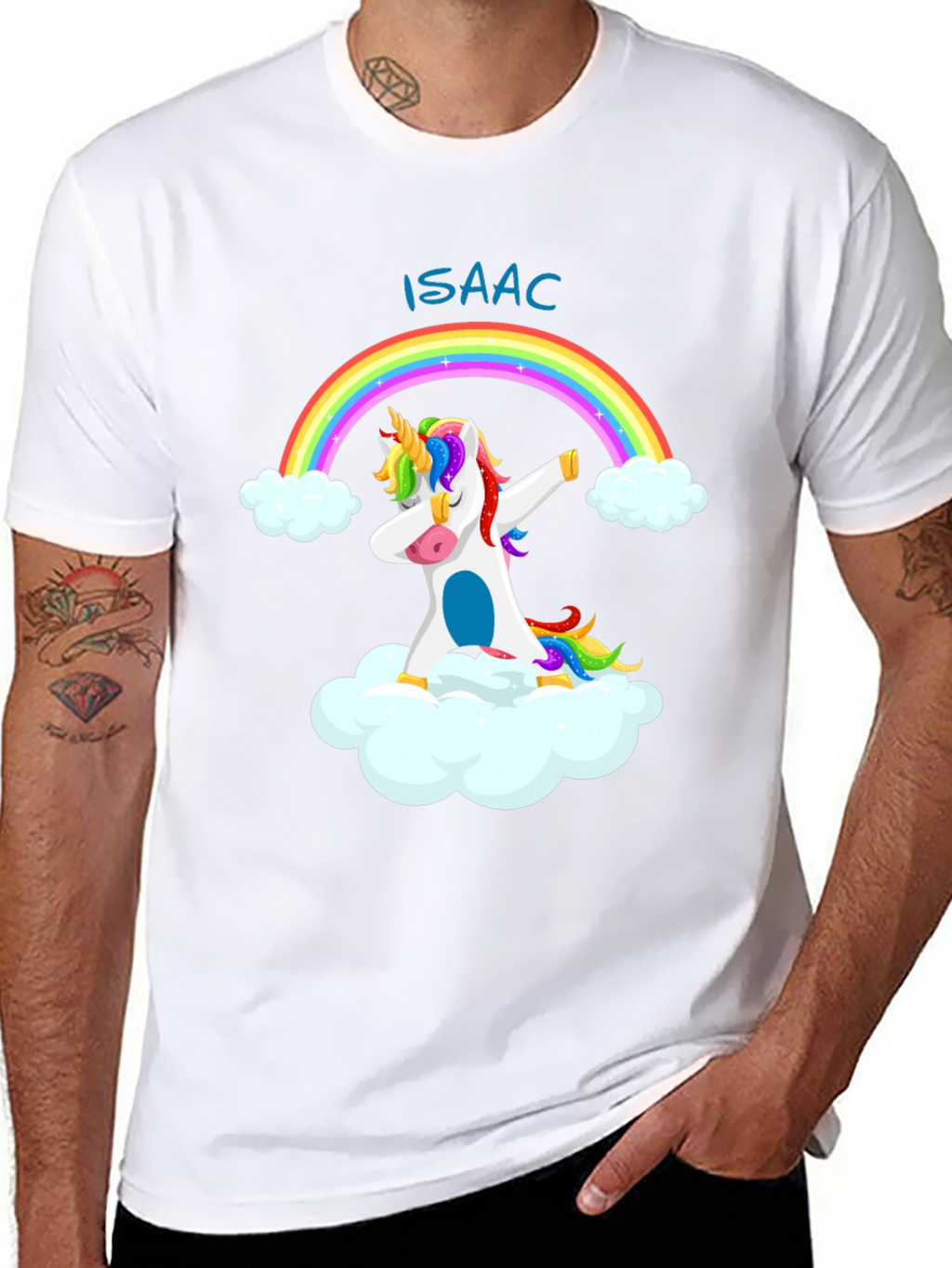 Rainbow Unicorn Dabbing Personalized T-Shirt