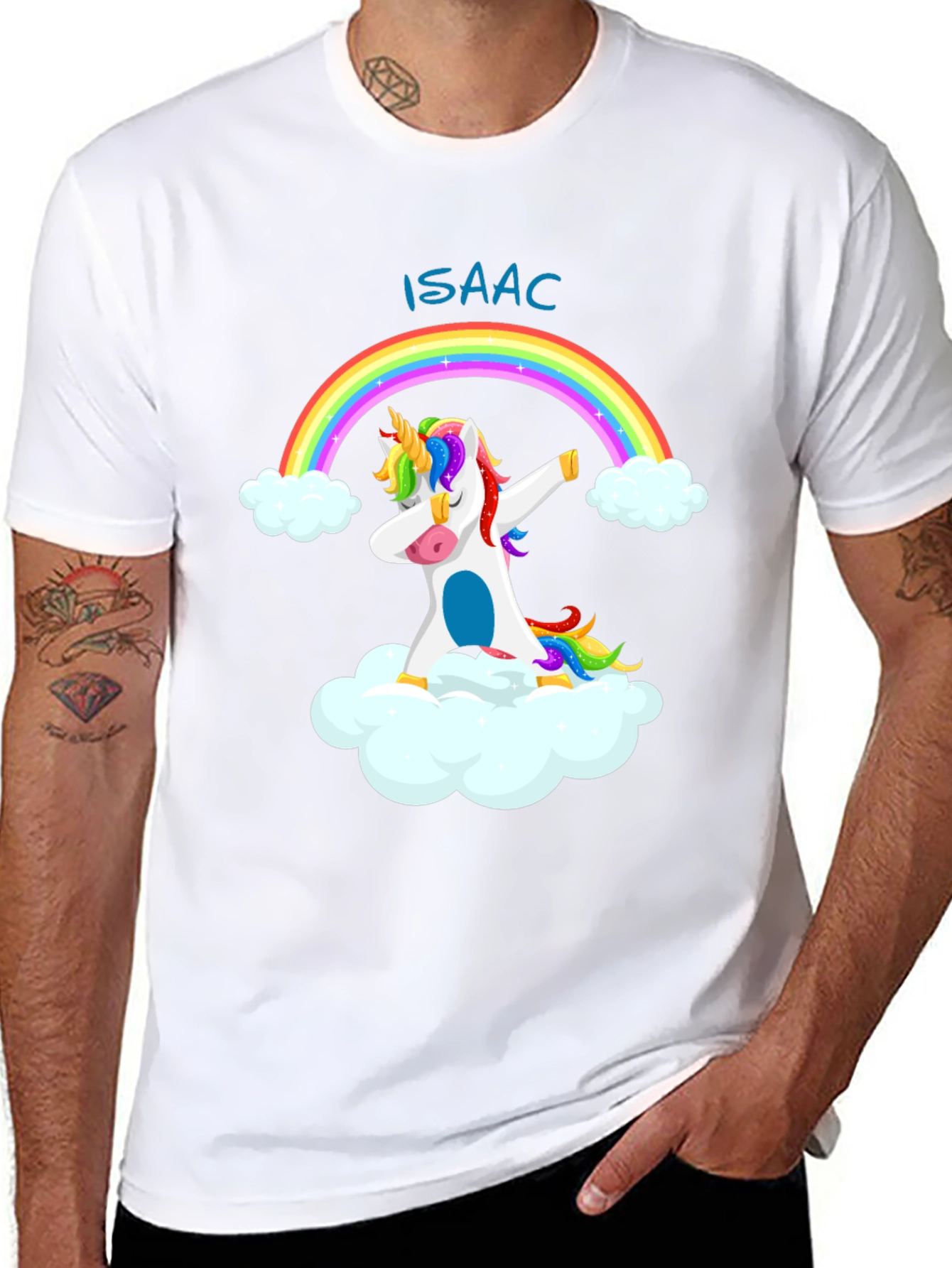 Rainbow Unicorn Dabbing Personalized T-Shirt