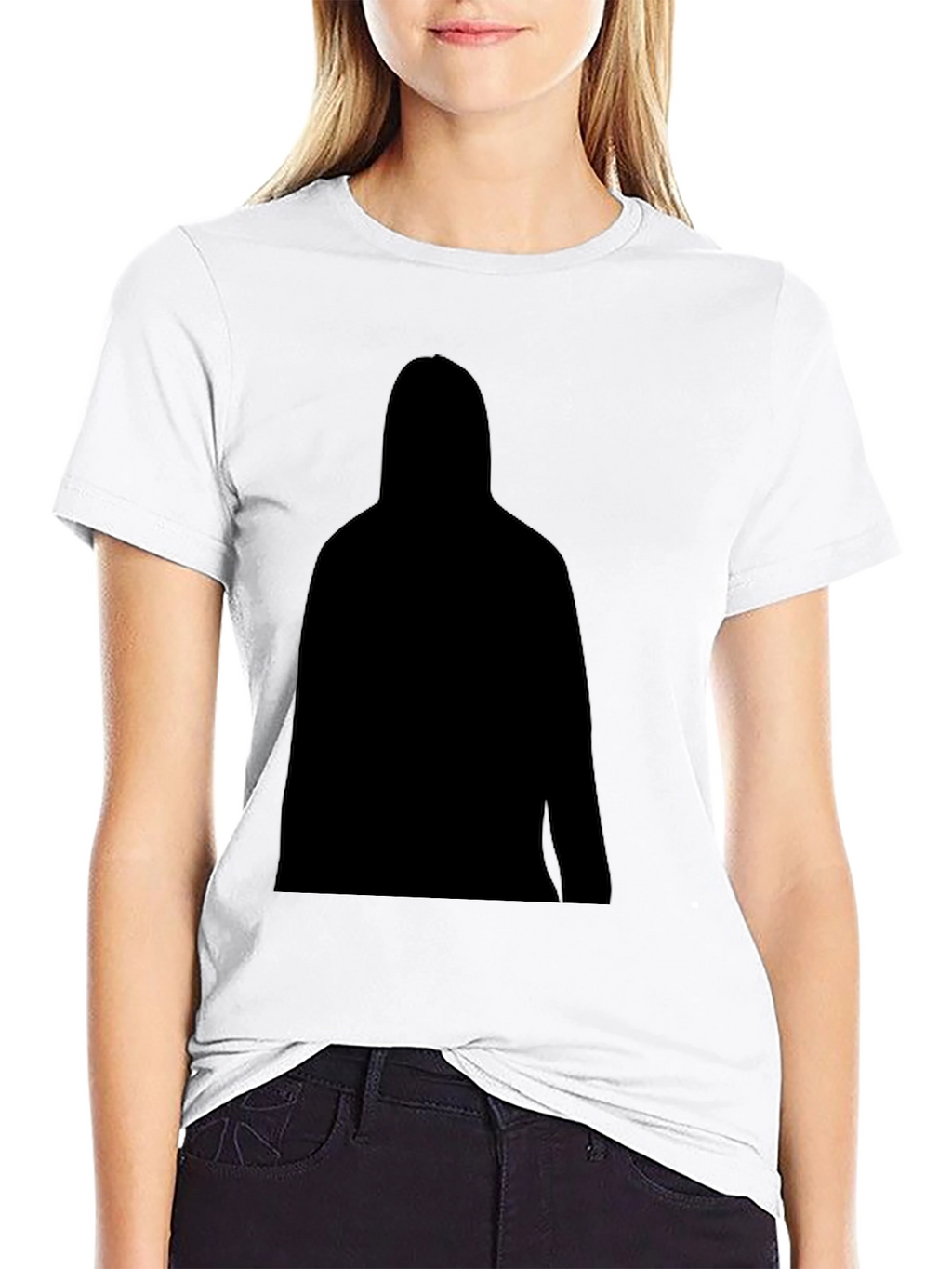 Mens Black T-Shirt with Silhouette Graphic