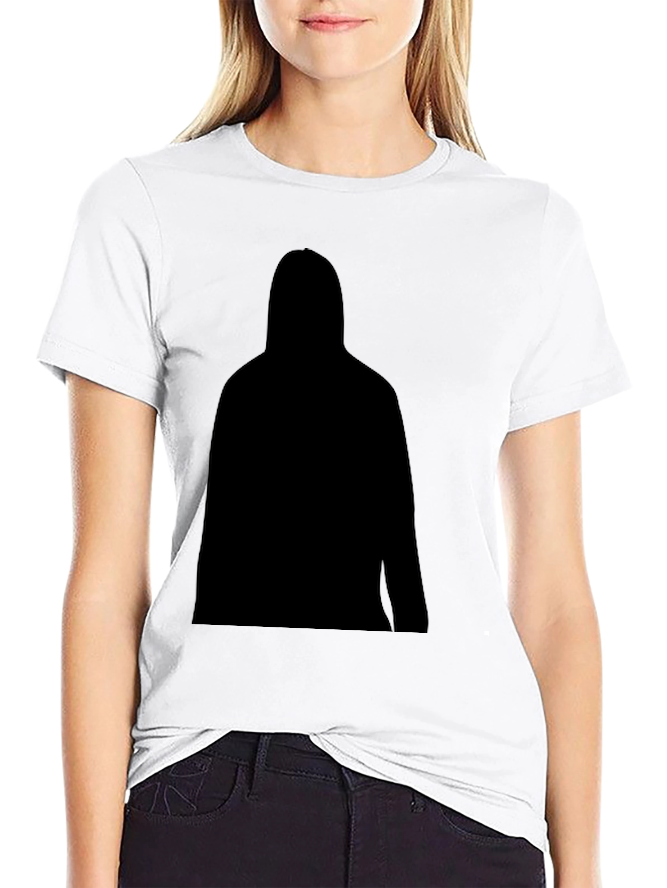 Mens Black T-Shirt with Silhouette Graphic