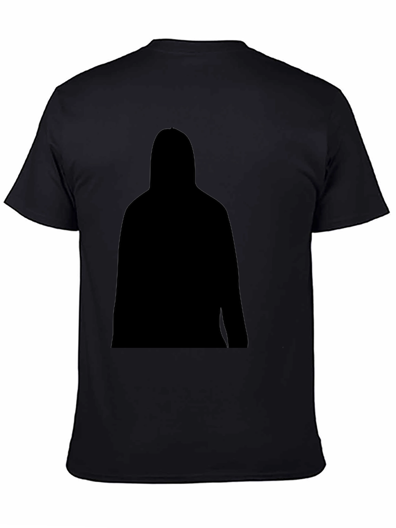 Mens Black T-Shirt with Silhouette Graphic
