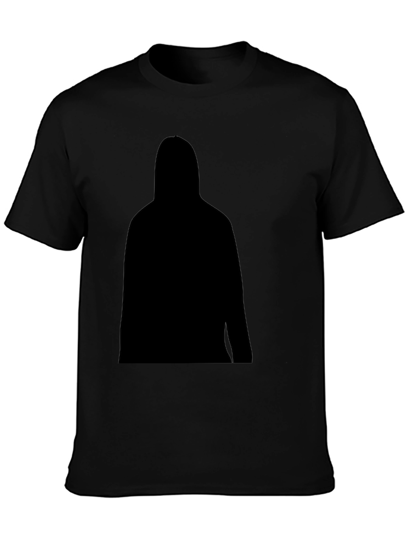 Mens Black T-Shirt with Silhouette Graphic