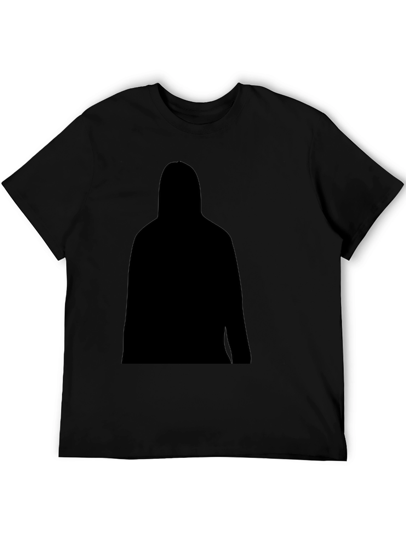 Mens Black T-Shirt with Silhouette Graphic