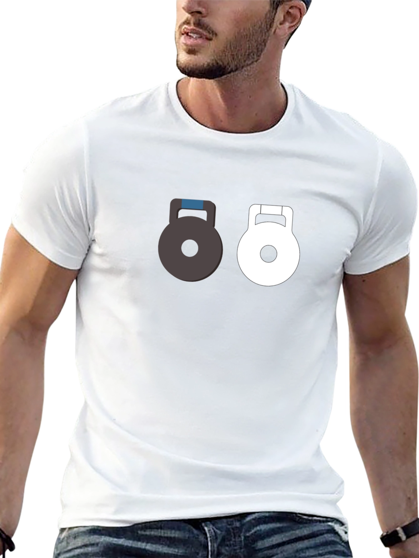 Dual Kettlebell Graphic Tee - Black Gym Shirt