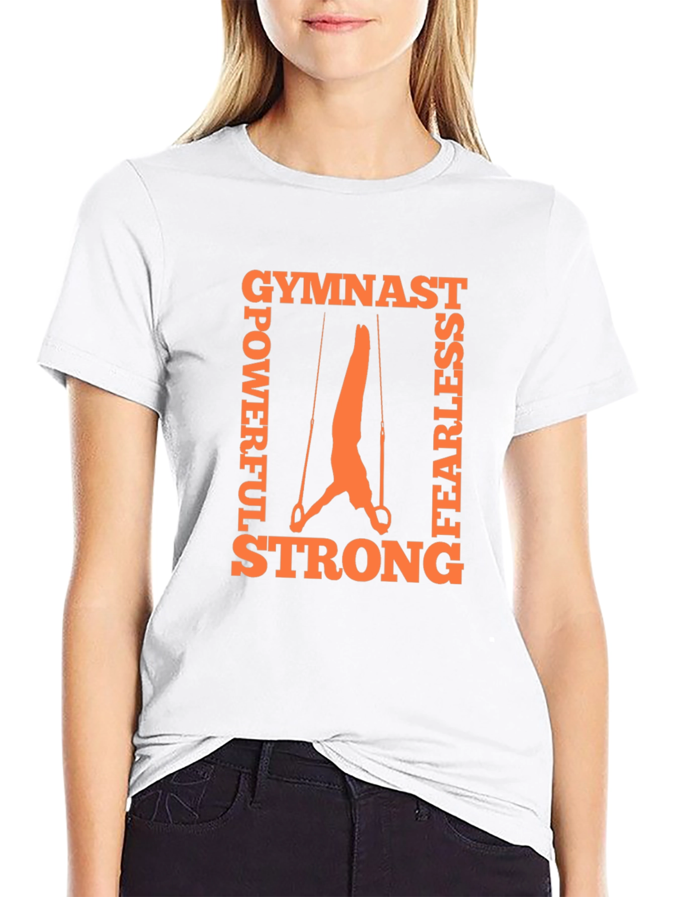 Gymnast Rings Graphic Tee - Powerful Fearless Strong